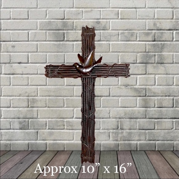 BEAUTIFUL Iron metal cross w/dove - Picture 2 of 3